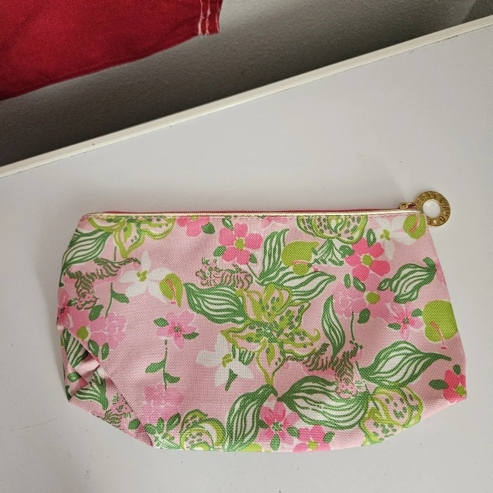 Lilly Pulitzer Estee Lauder Pink Floral Makeup Bag Pouch